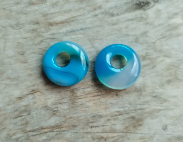 Margele-donut agata, 18 mm (2 buc)