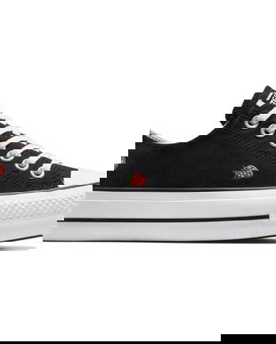 Tenisi unisex Converse Chuck Taylor All Star Lift Platform Embroidered Strawberries A14935C, 35, Negru