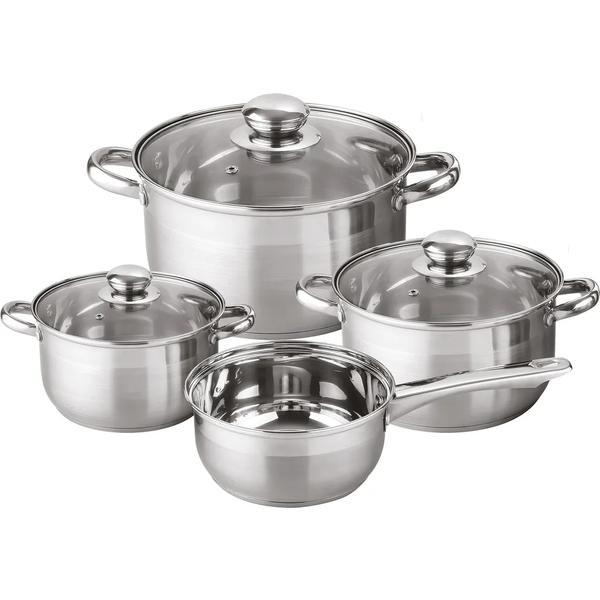 Set vase de gatit Michelino, 7 piese, otel inoxidabil, inductie, argintiu