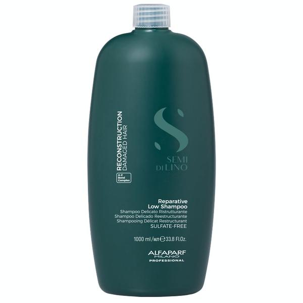 Sampon de Reconstructie pentru Par Deteriorat - Alfaparf Milano Semi Di Lino Reconstruction Reparative Low Shampoo A - Z Bond Complex, 1000 ml