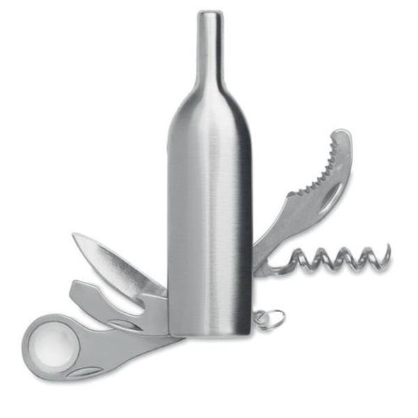 Briceag multifunctional, Inox, Piksel, 10x2,5 cm, Argintiu