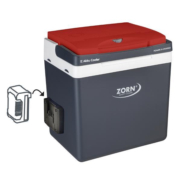 Lada frigorifica auto si camping Zorn 26 Lne PX, 25 litri, alimentare 12V/230V, racire si incalzire, alb-rosu-gri