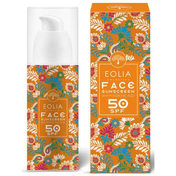 Crema de Fata cu Protectie Solara SPF 50 cu Acid Hialuronic - Eolia Cosmetics Face Sunscreen SPF 50 with Hyaluronic Acid, 50 ml