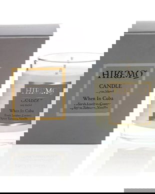 Lumanare Parfumata din Ceara de Soia cu Piele, Coniac, Tutun si Vanilie - Hiremo Soy Blend Candle Cuba Scented, 250 ml
