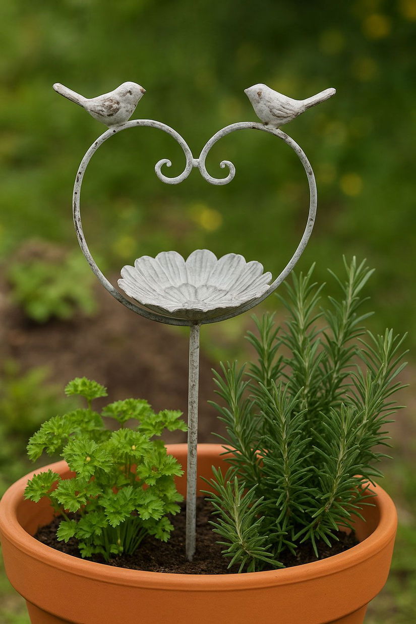 Jardiniera suspendata din fier forjat antik grey