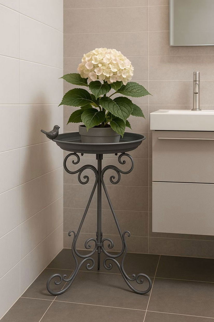 Baie pasarele cu picior din fier forjat antik grey
