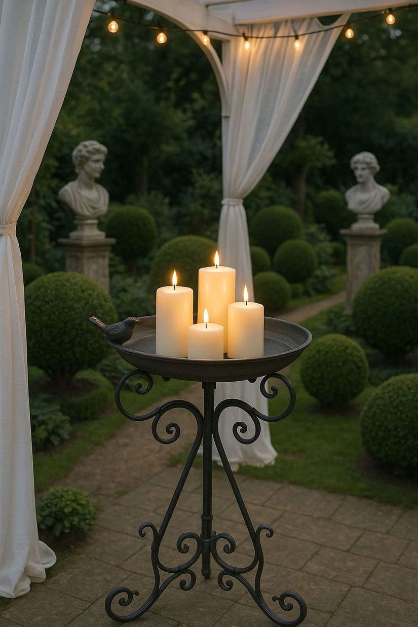 Baie pasarele cu picior din fier forjat antik grey
