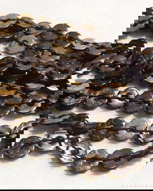 Sirag margele din nuca de cocos naturala - aprox 145 cm - format din 130 bucati de 3-4x11.5-12 mm