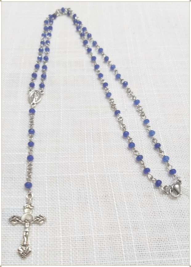 ROZARIU- AGATE FATETATE ALBASTRE