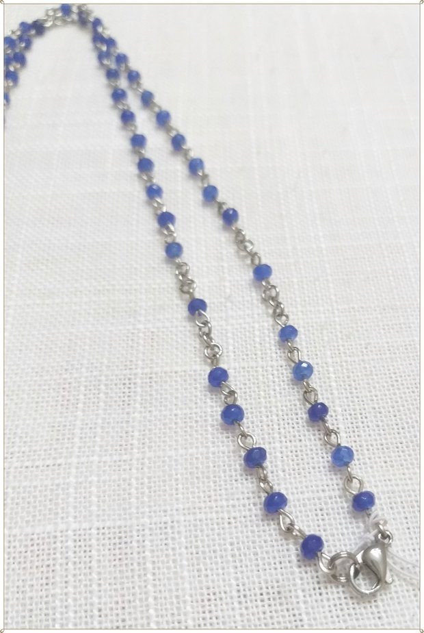 ROZARIU- AGATE FATETATE ALBASTRE