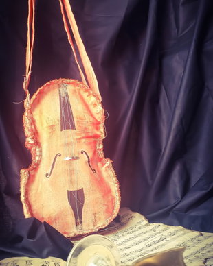 Geantă de umăr în formă de vioară , stil vintage