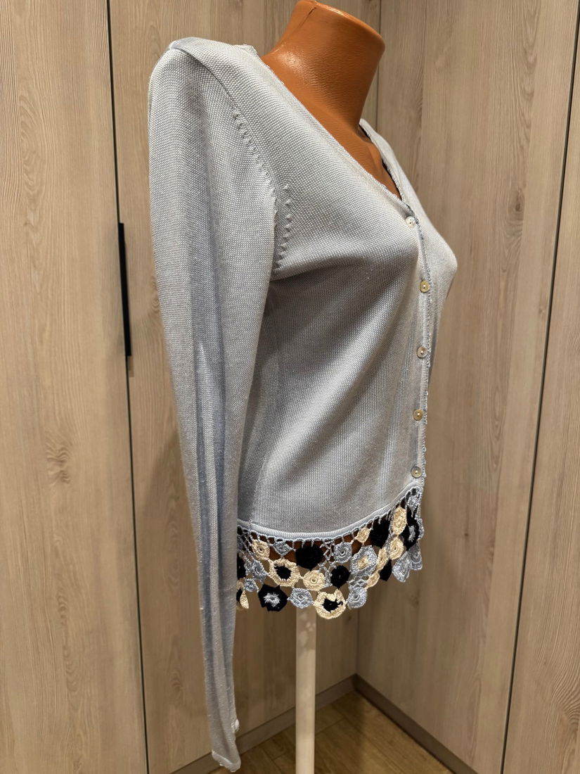 CARDIGAN QUO SUPERB,ELEGANT,DEOSEBIT ,MARGINE CROSETATA, MARIME 12