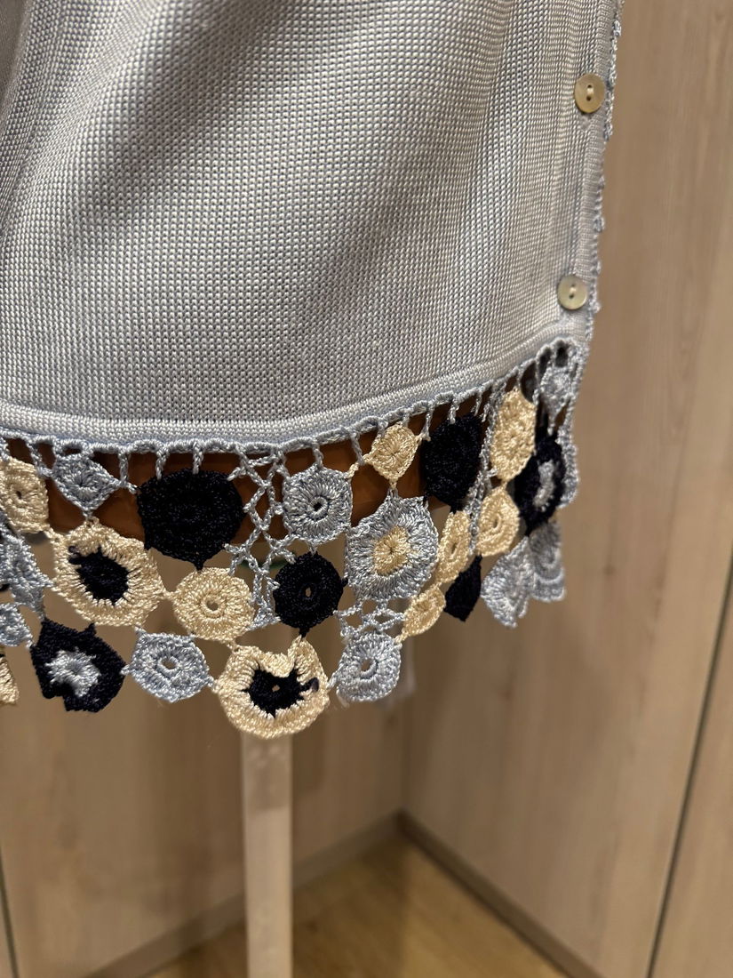 CARDIGAN QUO SUPERB,ELEGANT,DEOSEBIT ,MARGINE CROSETATA, MARIME 12
