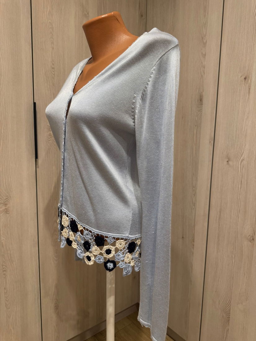 CARDIGAN QUO SUPERB,ELEGANT,DEOSEBIT ,MARGINE CROSETATA, MARIME 12