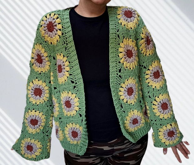 Cardigan bumbac Floarea soarelui