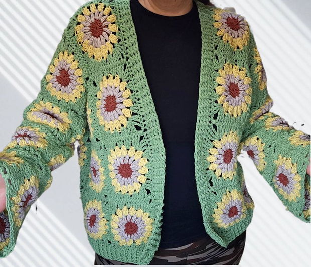 Cardigan bumbac Floarea soarelui