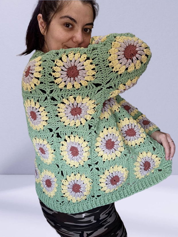 Cardigan bumbac Floarea soarelui