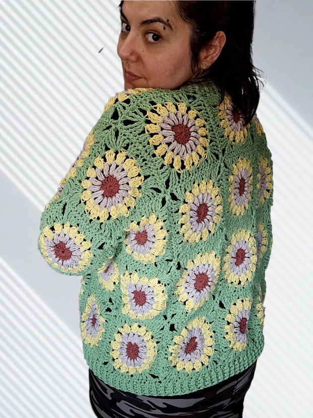 Cardigan bumbac Floarea soarelui