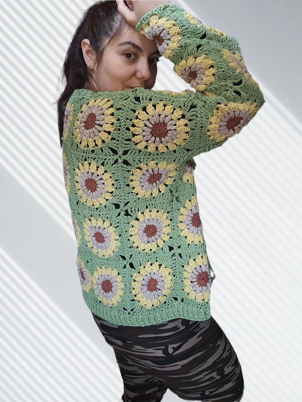 Cardigan bumbac Floarea soarelui