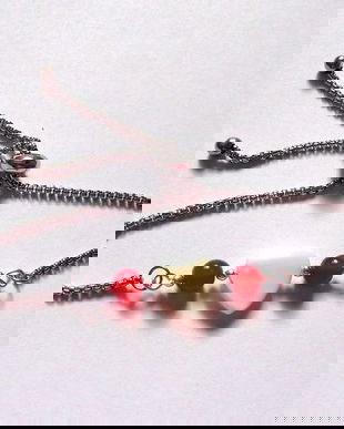 bratara cu sidef alb si agate  rosii 48533