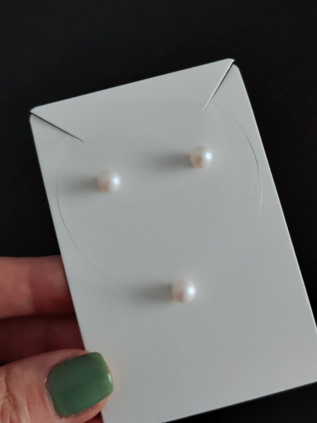 Set Pearlescent white Swarovski colier + cercei
