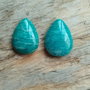 Cabochon amazonit rusesc, 25x18 mm (2 buc)