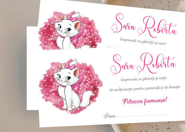 Plicuri  bani botez - Pisicuta Marie