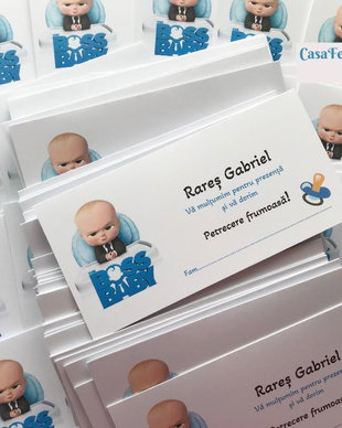 Plicuri bani botez Baby boss/Placecarduri Baby boss