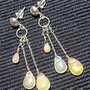 Cercei argint opal de foc etiopian lant tija argint minimalisti boho chic trendy cadou - Transport gratuit