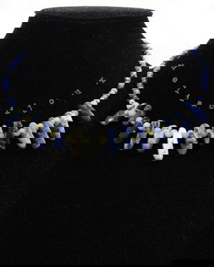 Colier statement handmade unicat - sodalit si peridot (cod1254)