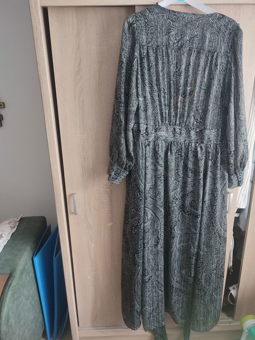 Rochie subțire din voal cu mânecă lungă Zara