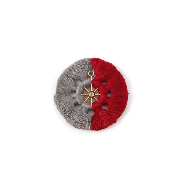 Pandantiv boho 53x5mm (rosu gri) DV.6007