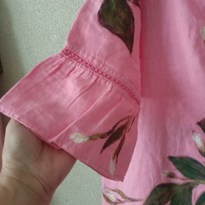 Rochie din in , pictată .