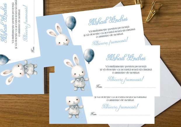 Plicuri bani botez băieței Mickey Mouse personalizabile, cu buzunar interior