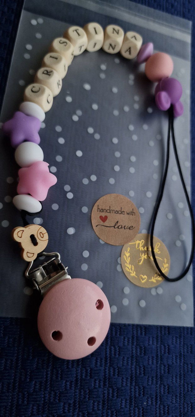 Lănțișor Suzeta/ Dentitie cu nume