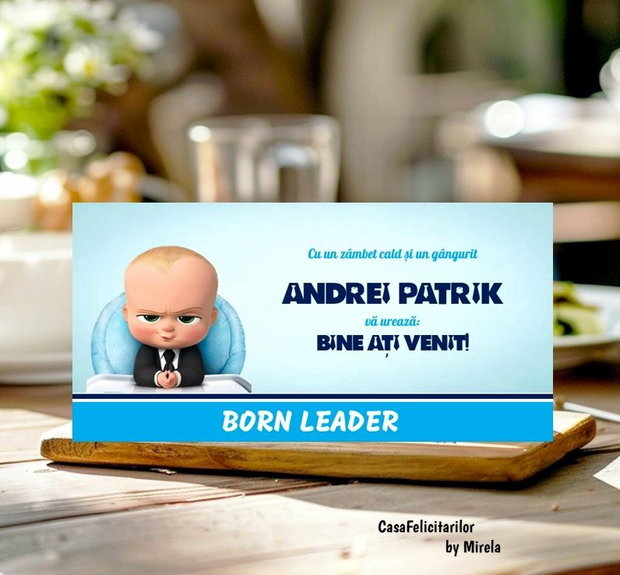 Ghirlandă decorativă Baby Boss șirag de cravate din carton, culori personalizabile