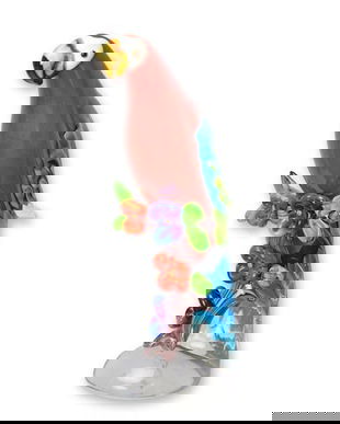 Papagal-figurina din sticla Murano