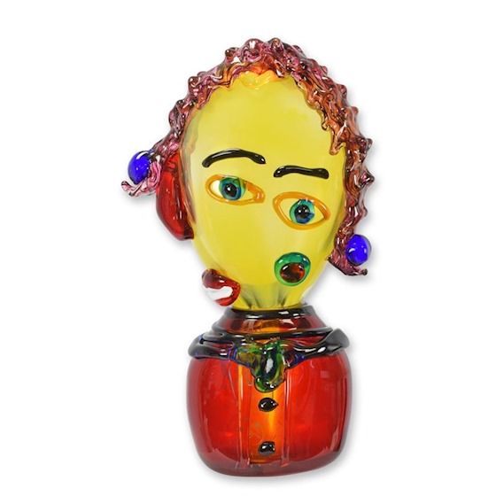 Cap de femeie-figurina din sticla Murano