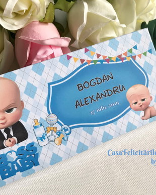 Cutie pentru marturii ciocolata tematica Baby boss/Marturii botez