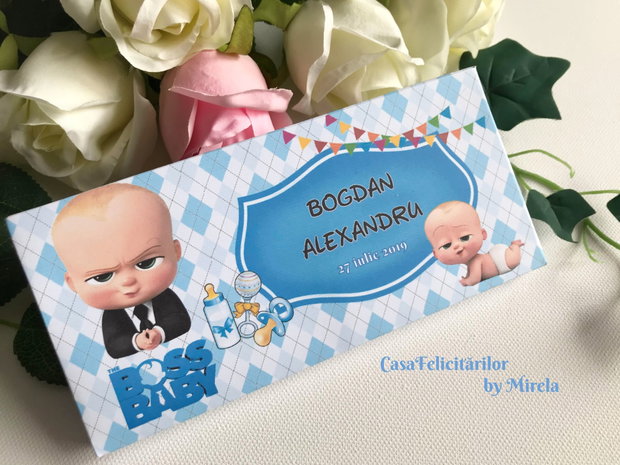 Cutie pentru marturii ciocolata tematica Baby boss/Marturii botez