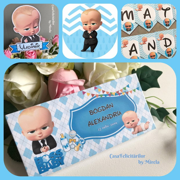 Cutie pentru marturii ciocolata tematica Baby boss/Marturii botez