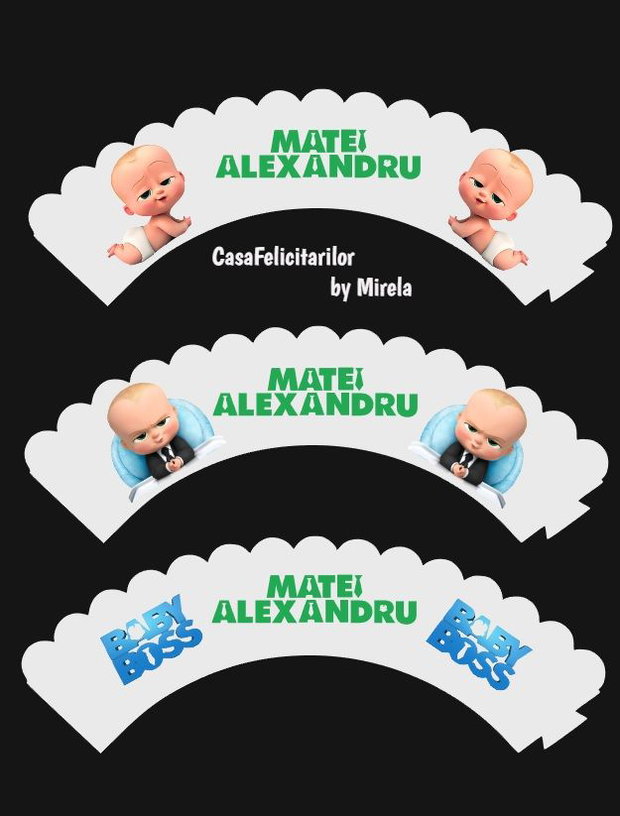 Învelitori brioșe Baby Boss personalizate