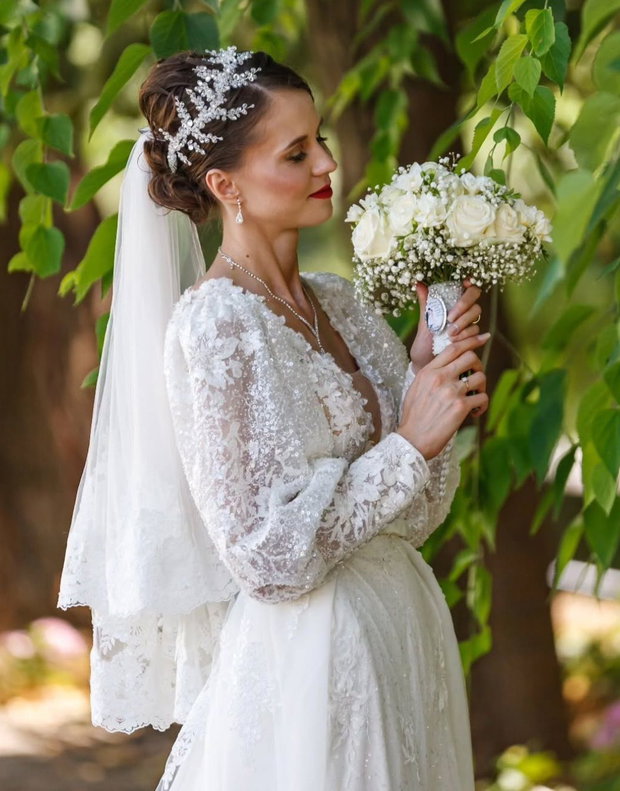 Amalya- Diadema mireasa, Accesoriu de păr cu cristale și pietricele