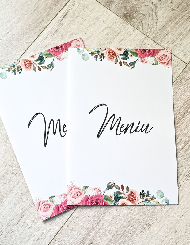 Meniu nunta floral