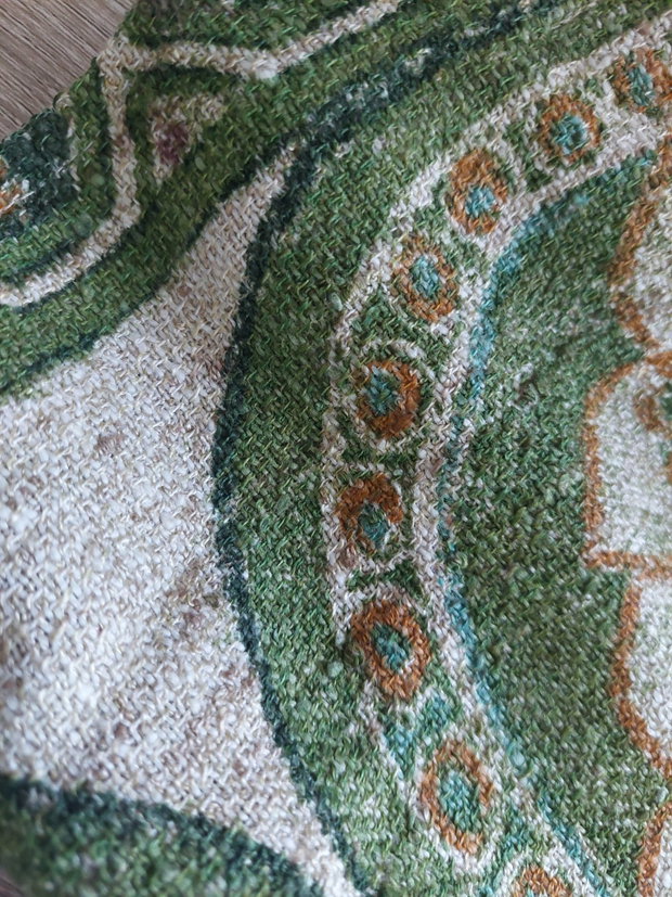 Totebag Sacosa Shopper Geanta textila verde bej captusit