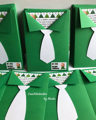 Invitatii botez Baby boss verde