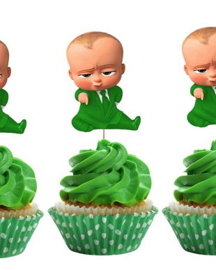Toppere Baby Boss decupate pe contur  costum verde