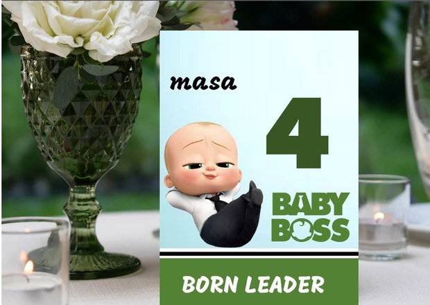 Toppere Baby Boss decupate pe contur costum verde