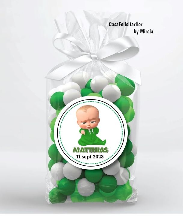 Toppere Baby Boss decupate pe contur costum verde