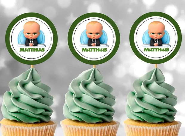 Toppere Baby Boss decupate pe contur costum verde